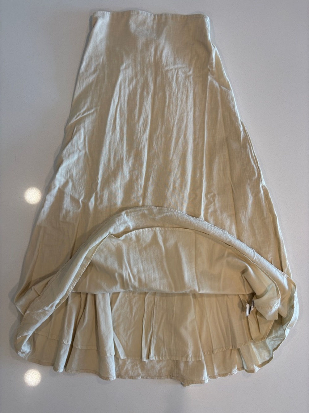 Zara Strapless Cream Maxi Dress - Picture 2 of 7